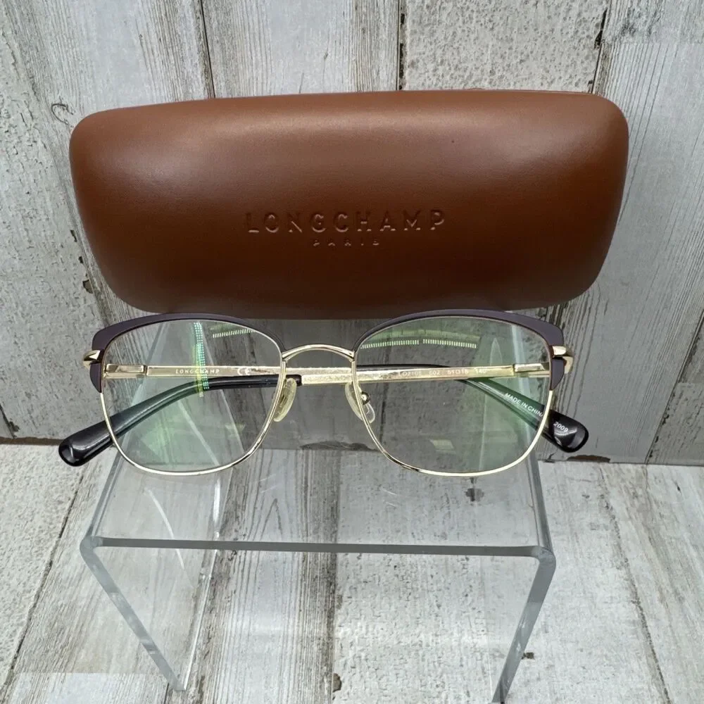 LONGCHAMP LO2108 602 WINE GOLD AUTHENTIC EYEGLASS FRAMES CAT EYE 51-18-140 CASE